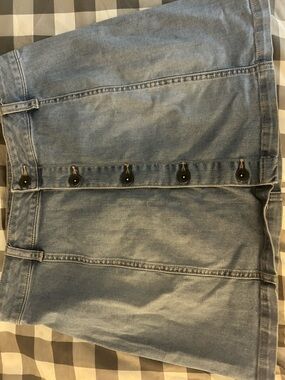 Vans Light Blue Button-Front Jeans Skirt
